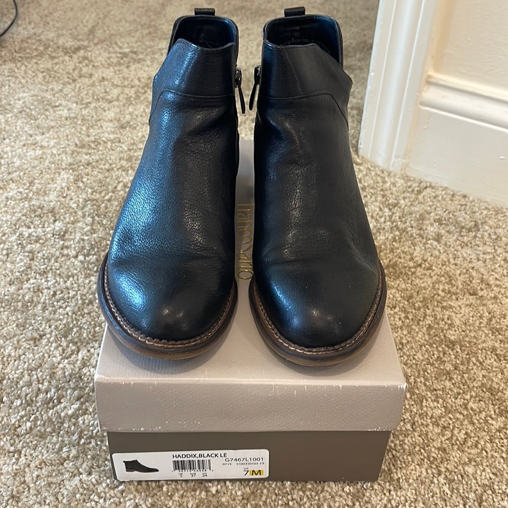 Franco Sarto Black Leather Boots SZ 7